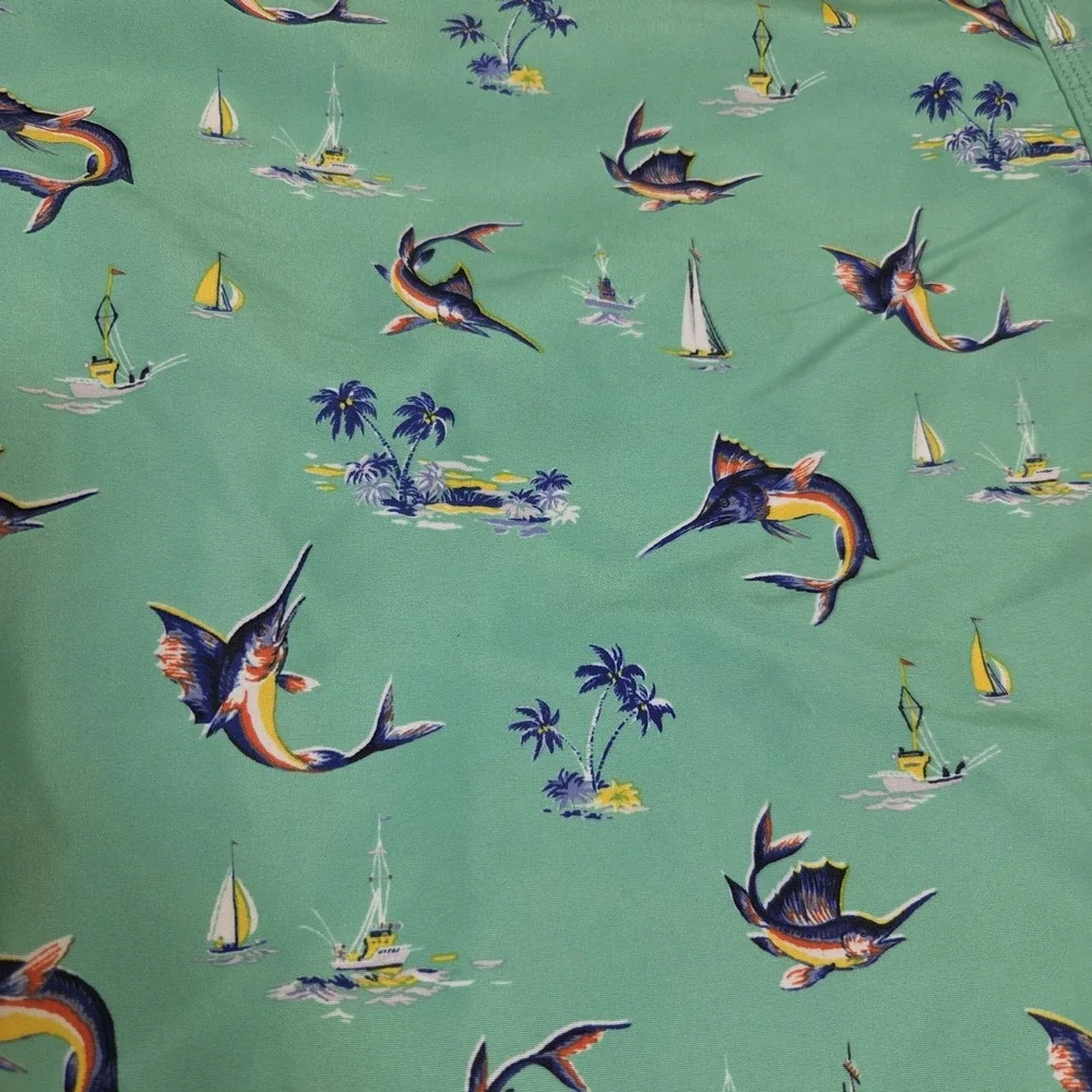 Polo Ralph Lauren‎ Men's Swordfish Allover Print Swim Trunks Green XL Shorts